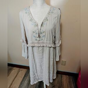 Shyanne Embroidered Tunic with Ruffles